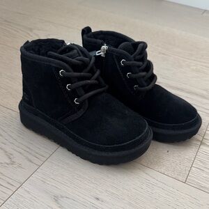UGG Kids Black Suede Ankle Boots
